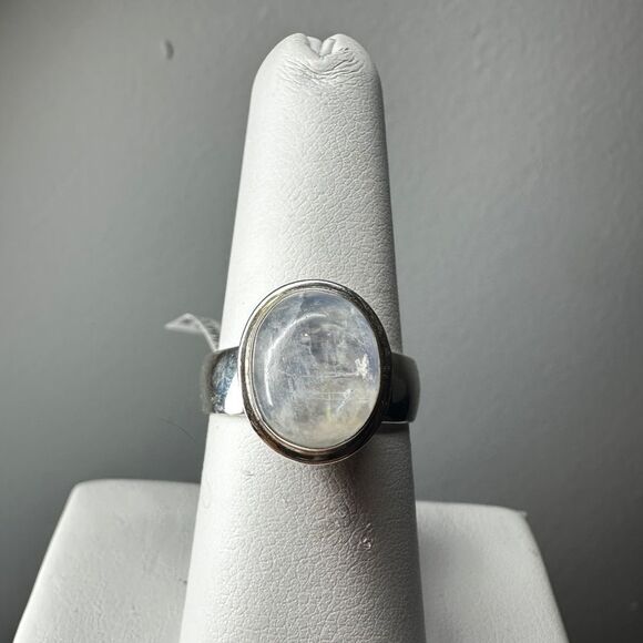 NWT 9x11mm Moonstone Cabochon in Bali Sterling silver ring! - Picture 1 of 11